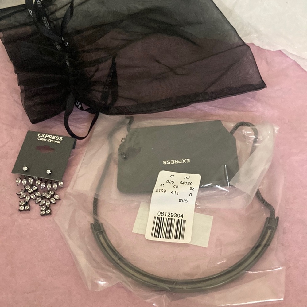 Express bundle of jewelry necklace and earrings nwt